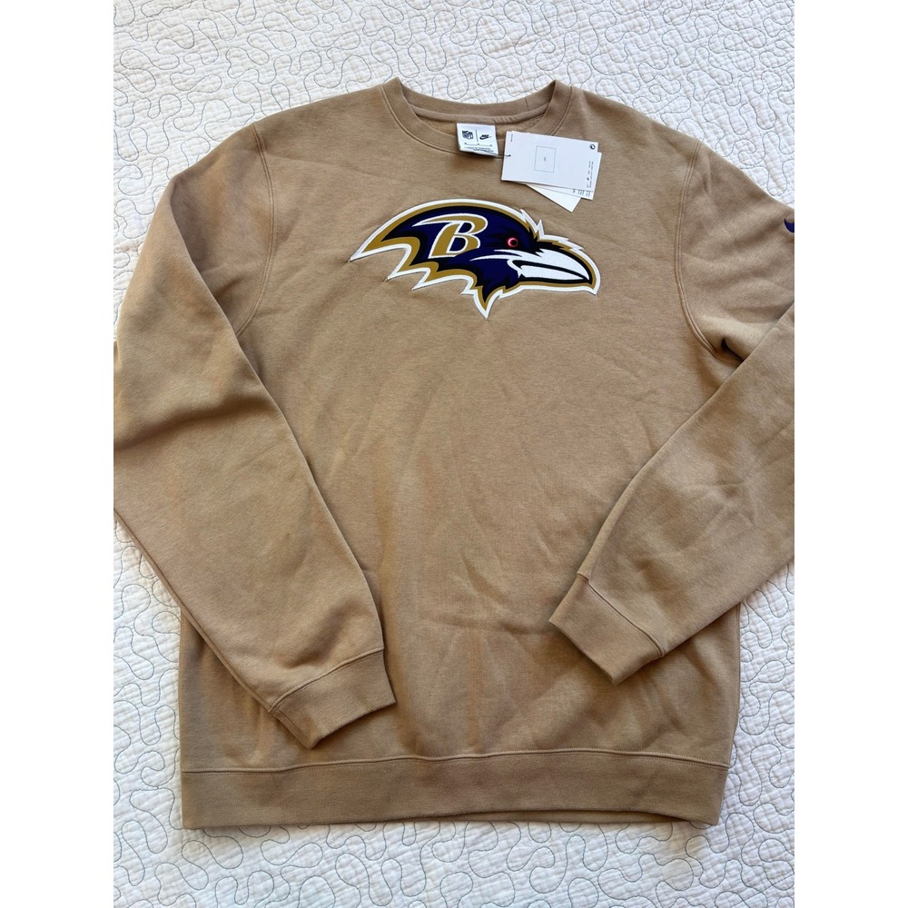 Nike NFL Baltimore Ravens Embroidered Fleece Crewneck Sweatshirt Mens Medium